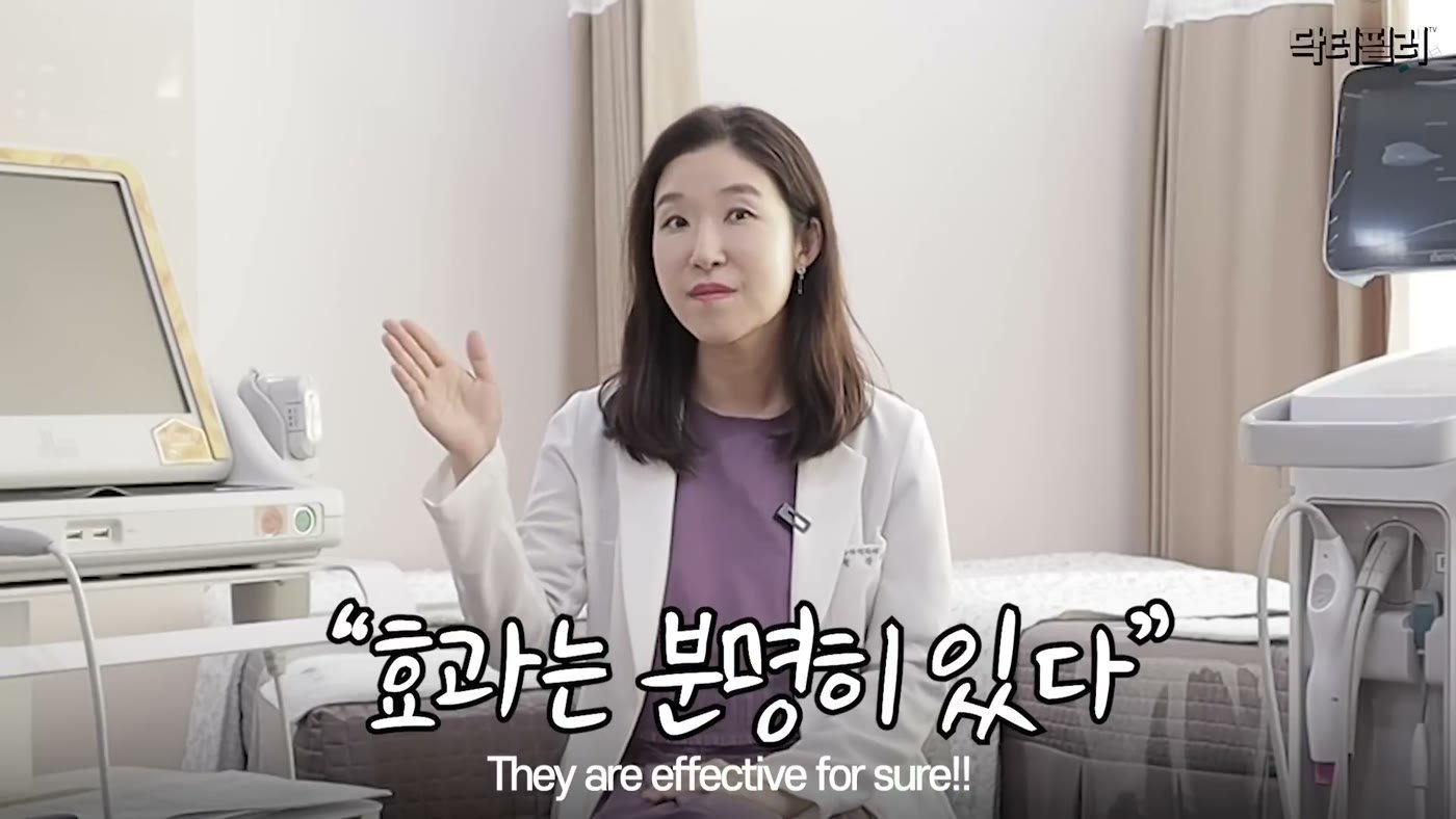 Video screenshot: Dr. Filler saying the treatments are effective for sure, with the caption “They are effective for sure!!”
